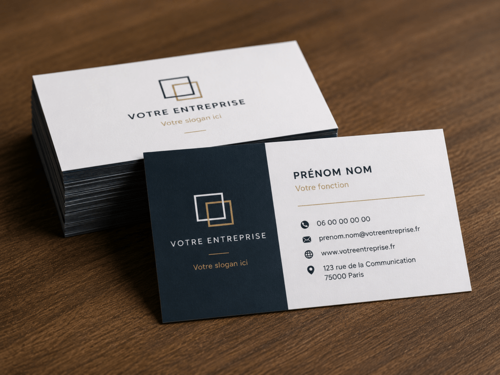 Impression carte de visite rapide avec finition professionnelle et design moderne